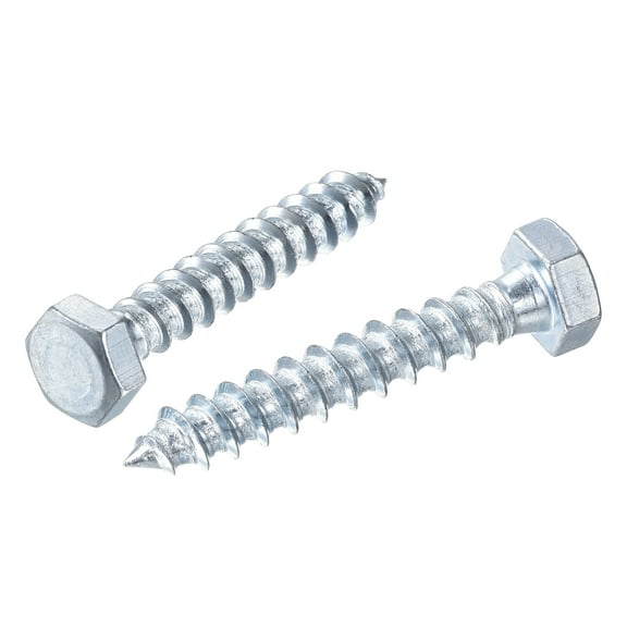 Uxcell M8 x 60mm Carbon Steel Zinc Plated Hex Lag Screws for Wood 25 Pack