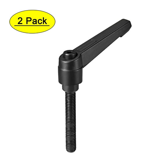 Uxcell Handles Adjustable Clamping Lever Push Button Ratchet Male Threaded Stud 2 Pack M8 x 60mm Black