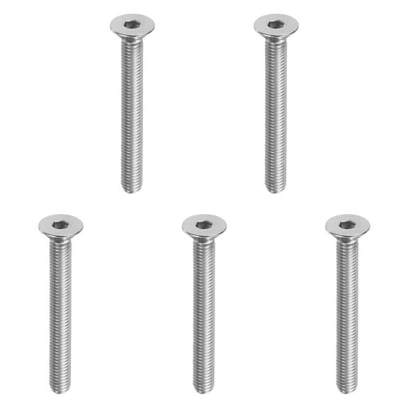 Uxcell M8 x 65 mm Flat Head Socket Cap Screws, 5 Pack 304 Stainless Steel 18-8 Machine Screws Flat Countersunk Bolts