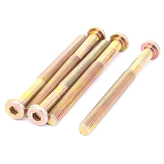 Uxcell M8 x 85mm Male Thread Hexagon Socket Head Cap Screw Bolt Bronze Tone (5-pack)