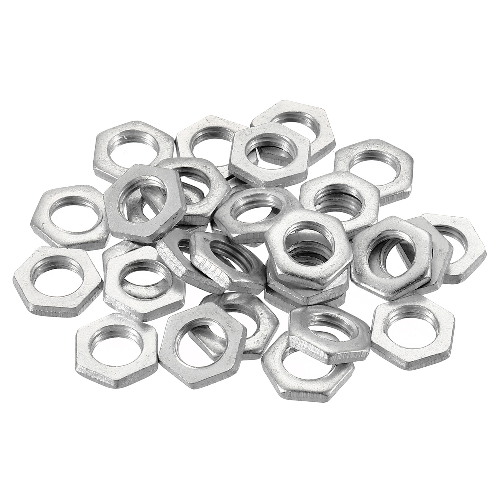 Uxcell M8x1.0 Steel Hex Nuts Zinc Plated Hardware Nuts Screw Bolt Fasteners 2.5mm Height 30 Pack