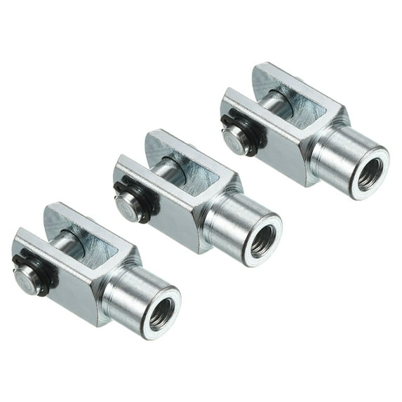 Uxcell M8x1.25 Air Cylinder Rod Clevis End Female Thread Y Connector Silver 3 Pack