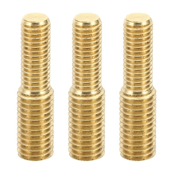 Uxcell M8x1.25 to M10x1.5 Double End Stud Screw Bolt, 3pcs Brass Rod Bolts Thread Reducer Adapter 40mm