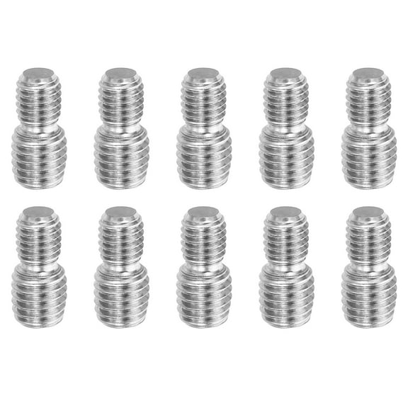 Uxcell M8x1.25 to M10x1.5 Double End Threaded Stud Screw Bolt 304 Stainless Steel Rod Reducer Adapter 20mm Long 10pcs