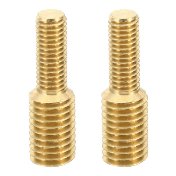 Uxcell M8x1.25 to M12x1.75 Double End Stud Screw Bolt, 2pcs Brass Rod Bolts Thread Reducer Adapter 40mm