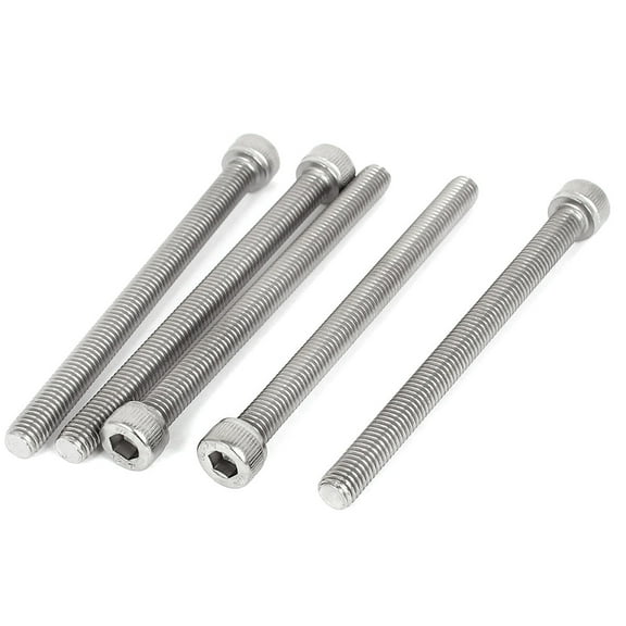 Uxcell M8x100mm 6mm Hex Width Stainless Steel Hexagon Socket Head Cap Screws (5-pack)