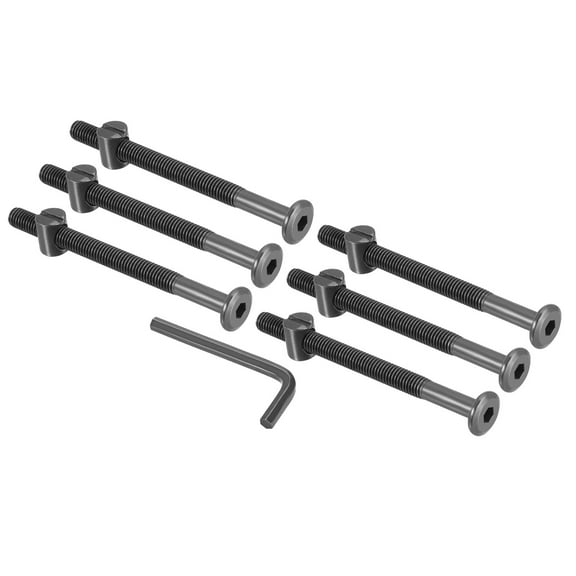 Uxcell M8x100mm & M8x18mm Bunk Bed Bolts, 6Pcs Hex Drive Socket Cap Screws Kit