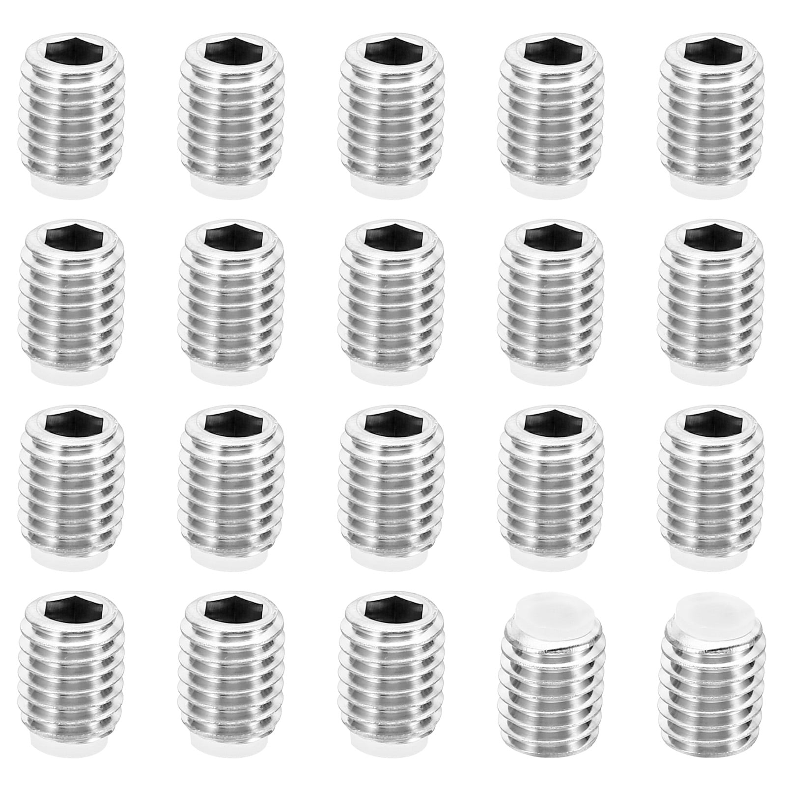 Antihex Uxcell M8x10mm Nylon Tip Grub Screw Hex Socket Head Cup Point Anti Slip ...