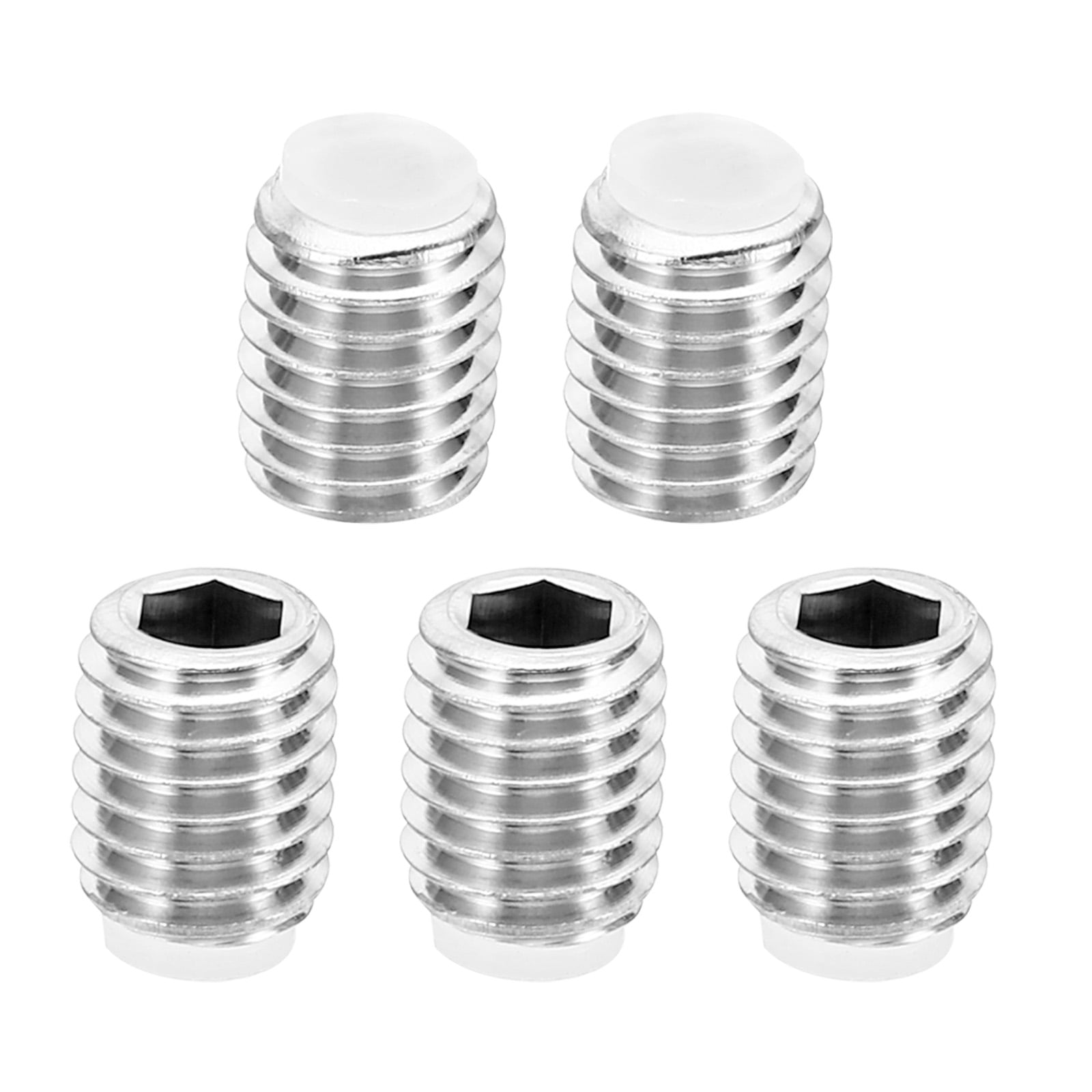 Antihex Uxcell M8x10mm Nylon Tip Grub Screw Hex Socket Head Cup Point Anti Slip ...