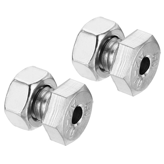 Uxcell M8x12mm Hollow External Hexagon Screw Cylindrical Lamp Threading Screws Through Hole Bolt with Nut 2 Set