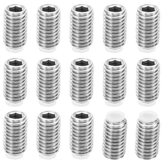 Uxcell M8x14mm Nylon Tip Grub Screw Hex Socket Head Cup Point Anti Slip Set Screws Internal Hex Drive Hardware 15 Pack