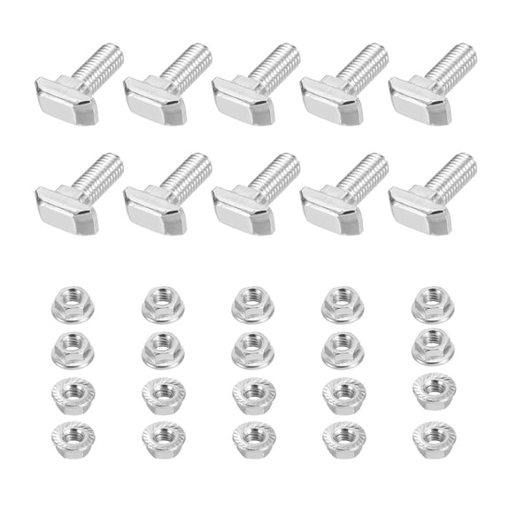 Uxcell M8x16 Hammer Head Bolt T Screw Hexagon Flange Nuts 2020 European Standard 10 Pack