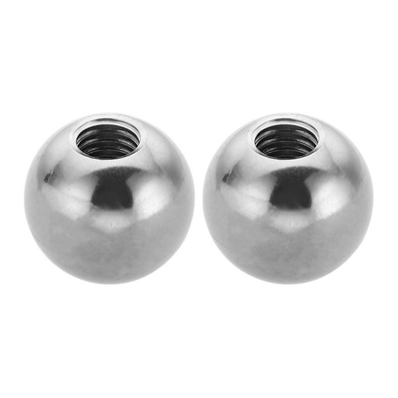 Uxcell M8x20mm Ball Nuts Knob, 2 Pcs Female Thread 304 Stainless Steel Round Blind Hole Screw Cap Cover, Silver