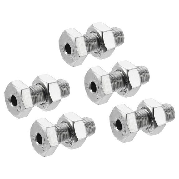Uxcell M8x20mm Hexagon Fasteners Hollow Screw Bolts with Nuts 5 Pack