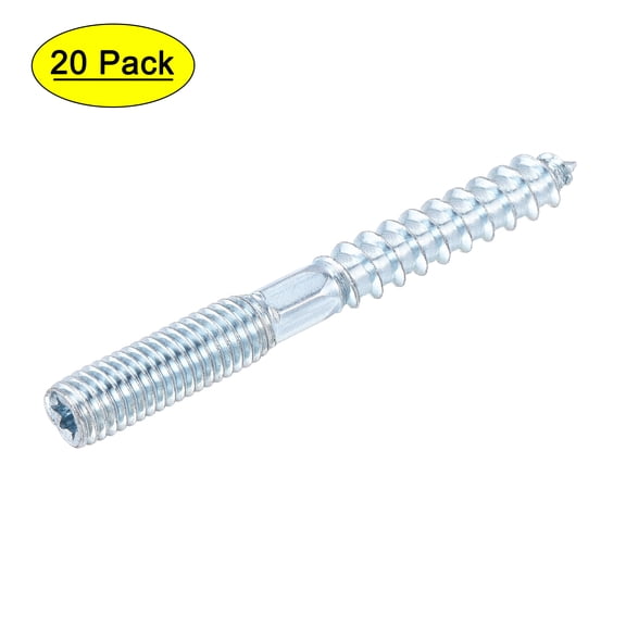 Uxcell M8x25mm Hanger Bolts Carbon Steel Zinc Plated 20 Pack