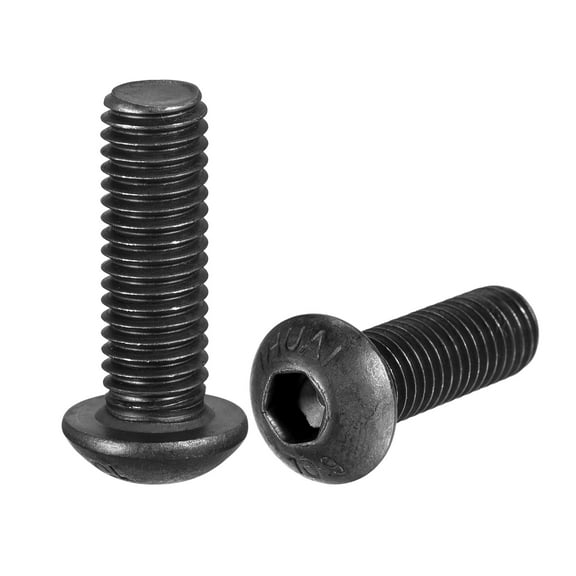 Uxcell M8x25mm Hex Socket Button Head Cap Bolts Screws Alloy Steel Black 10 Pack