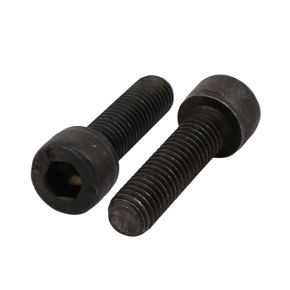 Uxcell M8x30mm 12.9 Grade Hex Socket Cap Left Hand Thread Screw Bolt Black 2 Pack