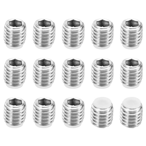 Uxcell M8x8mm Nylon Tip Grub Screw Hex Socket Head Cup Point Anti Slip Set Screws Internal Hex Drive Hardware 15 Pack