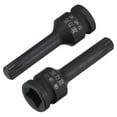 thumbnail image 1 of Uxcell M9 Impact Spline Bit Socket, 3/8" Square Drive 60mm Length CR-MO Metric Sizes 2 Pack, 1 of 5