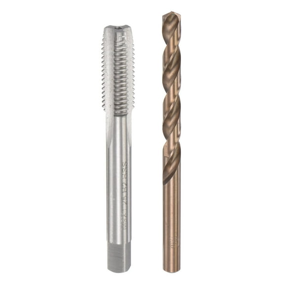 Uxcell M9 x 1.25 Straight Flute Tap and 7.8mm Drill Bit Set M35 Cobalt High Speed Steel