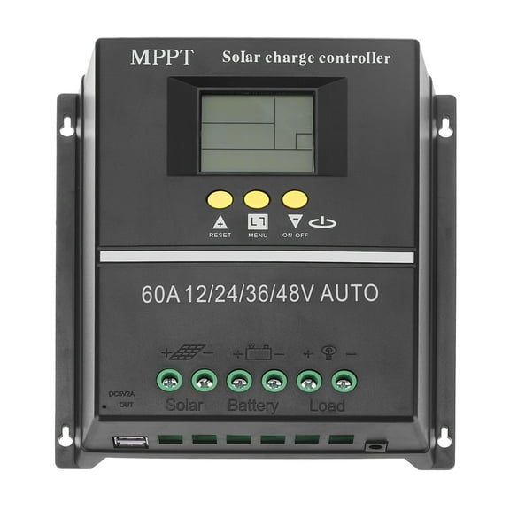 Uxcell MPPT Solar Charge Controller, 60A Solar Panel Charger 12V 24V 36V 48V Auto, Intelligent Regulator with LCD Display