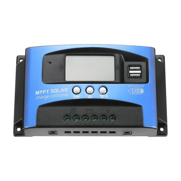 Uxcell MPPT Solar Charge Controller,60A Solar Panel Charger 12V/24V Intelligent Regulator with LCD Display Dual USB Port