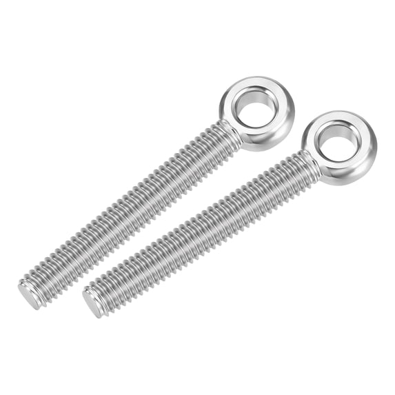 Uxcell Machine Shoulder Lift Eye Bolt (M5x40) 10Pcs, 304 Stainless Steel 18-15 Silver Fisheye Bolt, Rigging for Pipeline Gate Valves, Construction Steel Pipes & Home Renovation