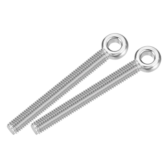 Uxcell Machine Shoulder Lift Eye Bolt (M5x50) 20Pcs, 304 Stainless Steel 18-12 Silver Fisheye Bolt, Rigging for Pipeline Gate Valves, Construction Steel Pipes & Home Renovation