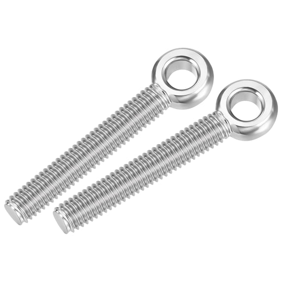 Uxcell Machine Shoulder Lift Eye Bolt (M6x40) 6Pcs, 304 Stainless Steel 18-10 Silver Fisheye Bolt, Rigging for Pipeline Gate Valves, Construction Steel Pipes & Home Renovation
