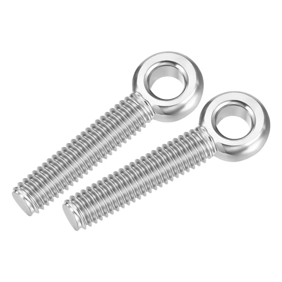 Uxcell Machine Shoulder Lift Eye Bolt (M8x40) 6Pcs, 304 Stainless Steel 18-9 Silver Fisheye Bolt, Rigging for Pipeline Gate Valves, Construction Steel Pipes & Home Renovation