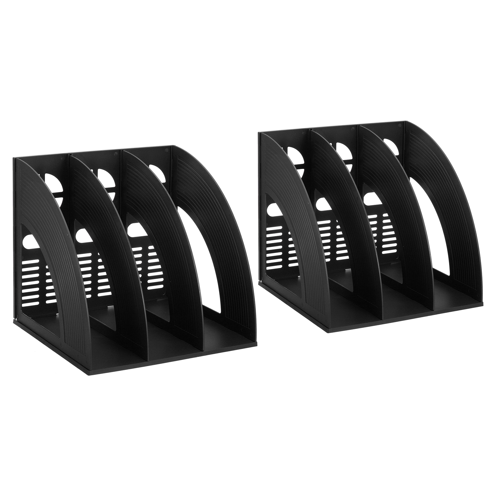 Uxcell Magazine File Holder, 2Pcs Plastic Vertical 3 Compartment