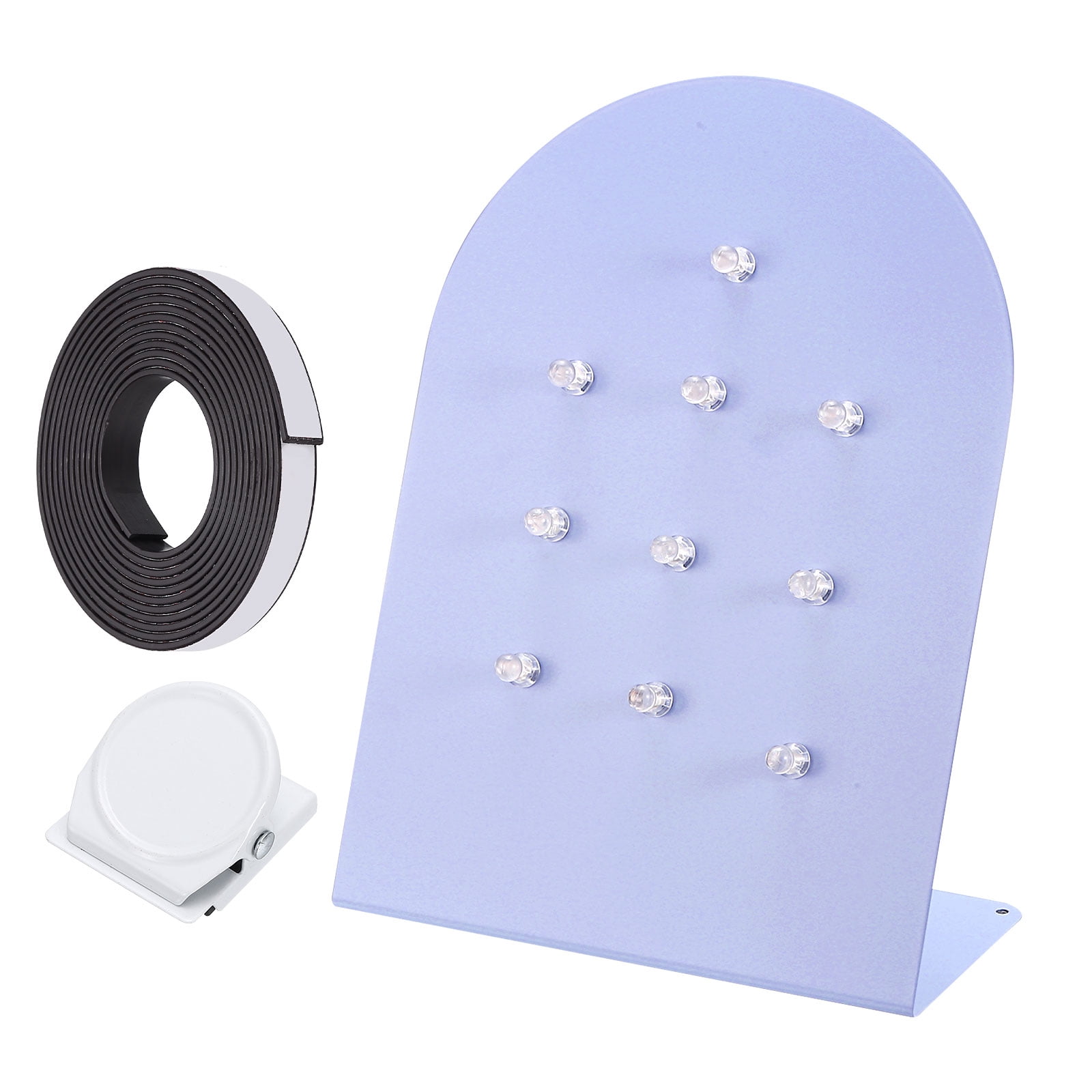 Uxcell Magnetic Bulletin Board, Memo Magnet Display Stand Board with Magnetic Accessory Set for Home Office Kitchen, Purple