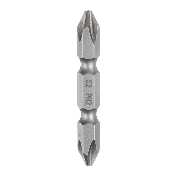 Uxcell Magnetic Double Ended Screwdriver Bit 6.35mm PH2 2" Length 1/4" Hex Shank S2 Steel Two Sided Phillips Cross Screw Driver Bit