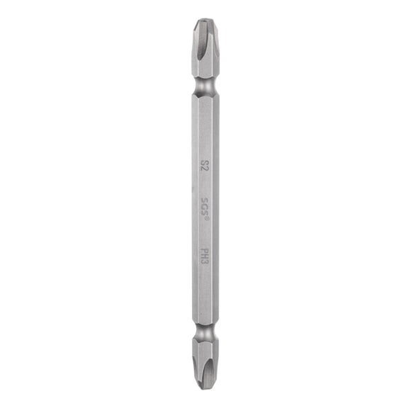 Uxcell Magnetic Double Ended Screwdriver Bit 6.35mm PH3 4" Length 1/4" Hex Shank S2 Steel Two Sided Phillips Cross Screw Driver Bit