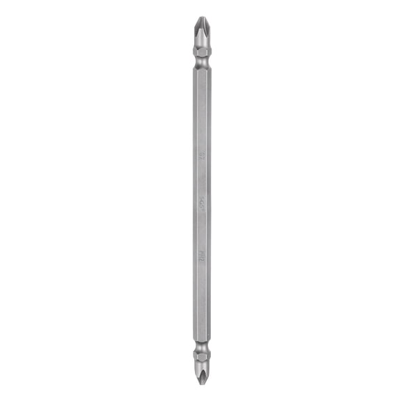 Uxcell Magnetic Double Ended Screwdriver Bit 6mm PH2 6" Length 1/4" Hex Shank S2 Steel Two Sided Phillips Cross Screw Driver Bit