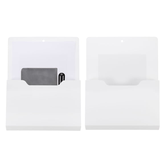 Uxcell Magnetic File Holder, 2 Pack Uxcell Magnetic Wall Holder Organizer File Hanging Uxcell Magnetic Mail Holder for Refrigerator Letters Paper Teacher Classroom, White