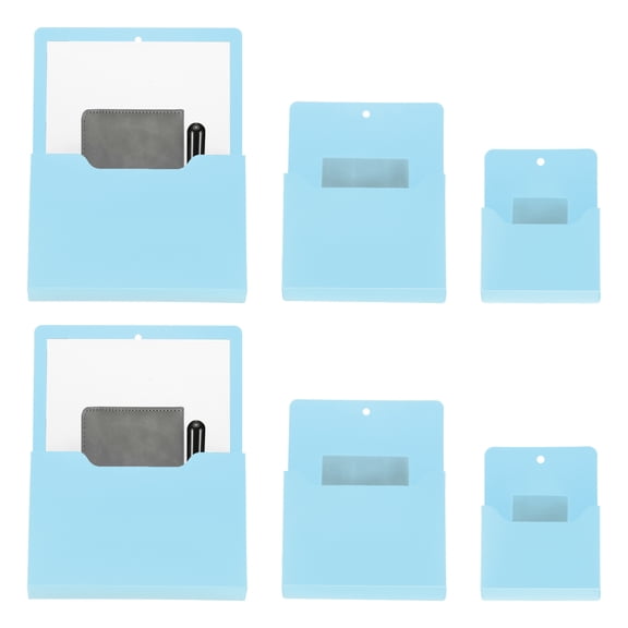 Uxcell Magnetic File Holder, 6 Pack Uxcell Magnetic Wall Holder Organizer File Hanging Uxcell Magnetic Mail Holder for Refrigerator Letters Paper Teacher Classroom, Blue