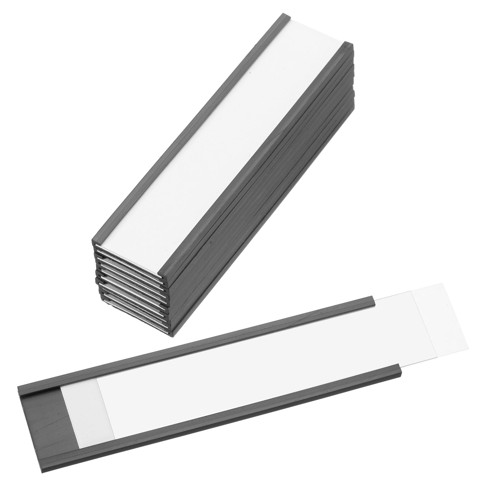 300-Pack Magnetic Label Holders - 4x2 Inch C Channel Labels With 600 Paper Strips For Shelves & Cabinets