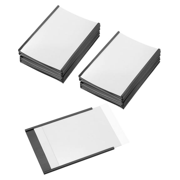 Uxcell Magnetic Label Holder 4" x 3" with Paper Inserts C Channel Magnetic File Labels Shelf Signs 25Pcs