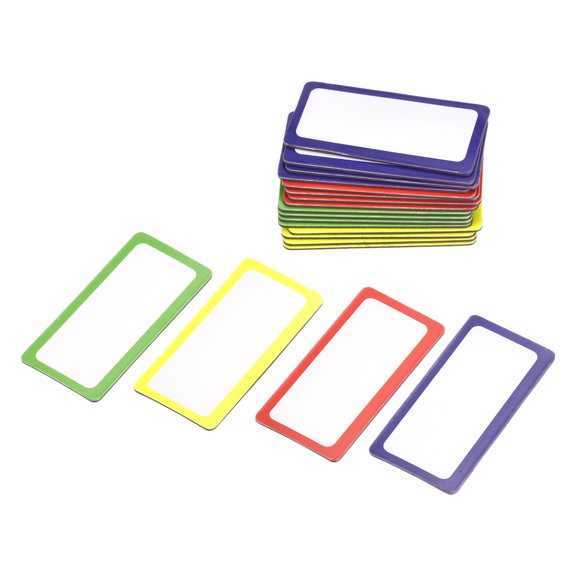 Uxcell Magnetic Labels Dry Erase Writable Tag for Crafts 4 Color Each 5 Pack Red Yellow Blue Green 2"x1"