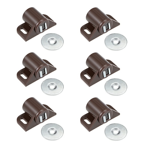 Uxcell Magnetic Latches Catch with Strike Plate Plastic Brown 6 Pack