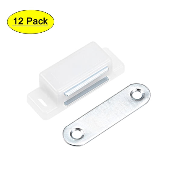 Uxcell Magnetic Latches Catch with Strike Plate Plastic White 12 Pack