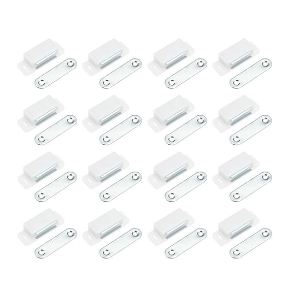 Uxcell Magnetic Latches Catch with Strike Plate Plastic White 16 Pack