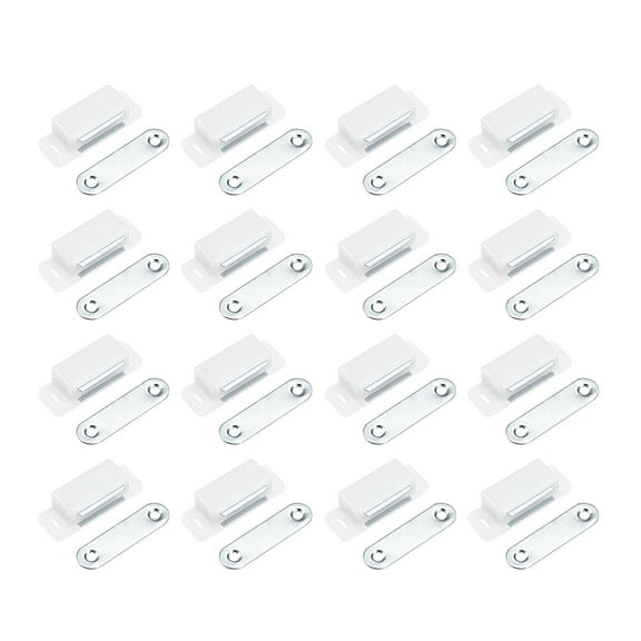 Uxcell Magnetic Latches Catch with Strike Plate Plastic White 16 Pack