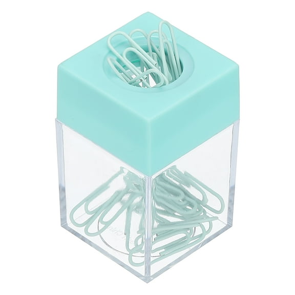Uxcell Magnetic Paper Clip Holder, Large Capacity Paper Clip Organizer for Desk, Green