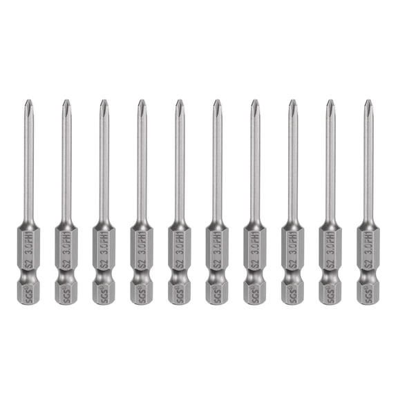 Uxcell Magnetic Phillips ScrewDriver Drill Bit Cross Head Screw Driver Drill Bit 10 Count PH1 x 65mm x 3mm