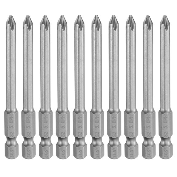 Uxcell Magnetic Phillips ScrewDriver Drill Bit Cross Head Screw Driver Drill Bit 10 Count PH1 x 75mm x 5mm