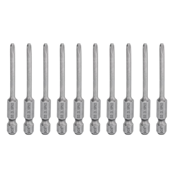 Uxcell Magnetic Phillips ScrewDriver Drill Bit Cross Head Screw Driver Drill Bit 10 Count PH2 x 65mm x 3.5mm
