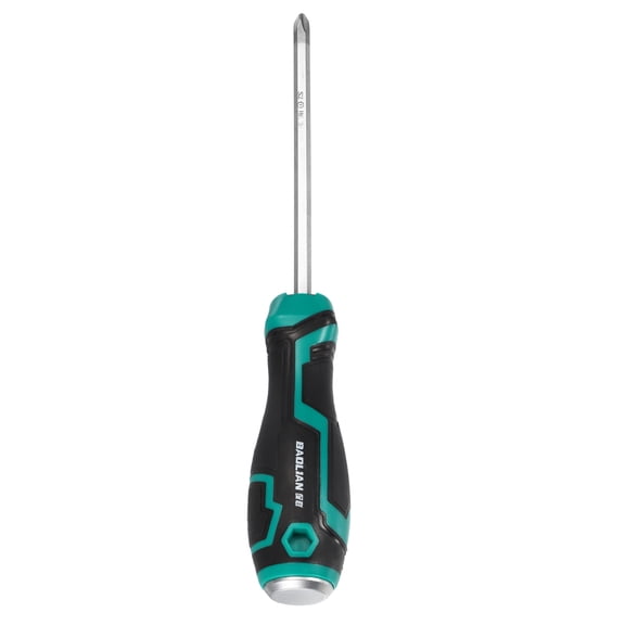 Uxcell Magnetic Phillips Screwdriver PH2 x 125mm S2 Steel Go-thru Cross Screwdrivers with Striking Cap for Industry and Automobile Repair
