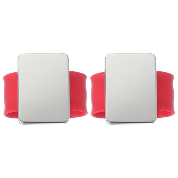 Uxcell Magnetic Pin Cushion Wrist, 2Pcs Magnetic Sewing Pincushion for Sewing Braiding Quilting Hair Clips, Red